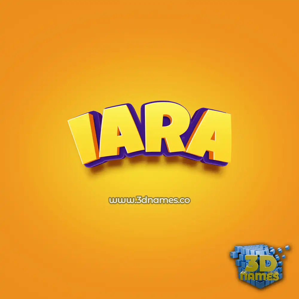 iara in Orange Toon style - 3D name wallpaper