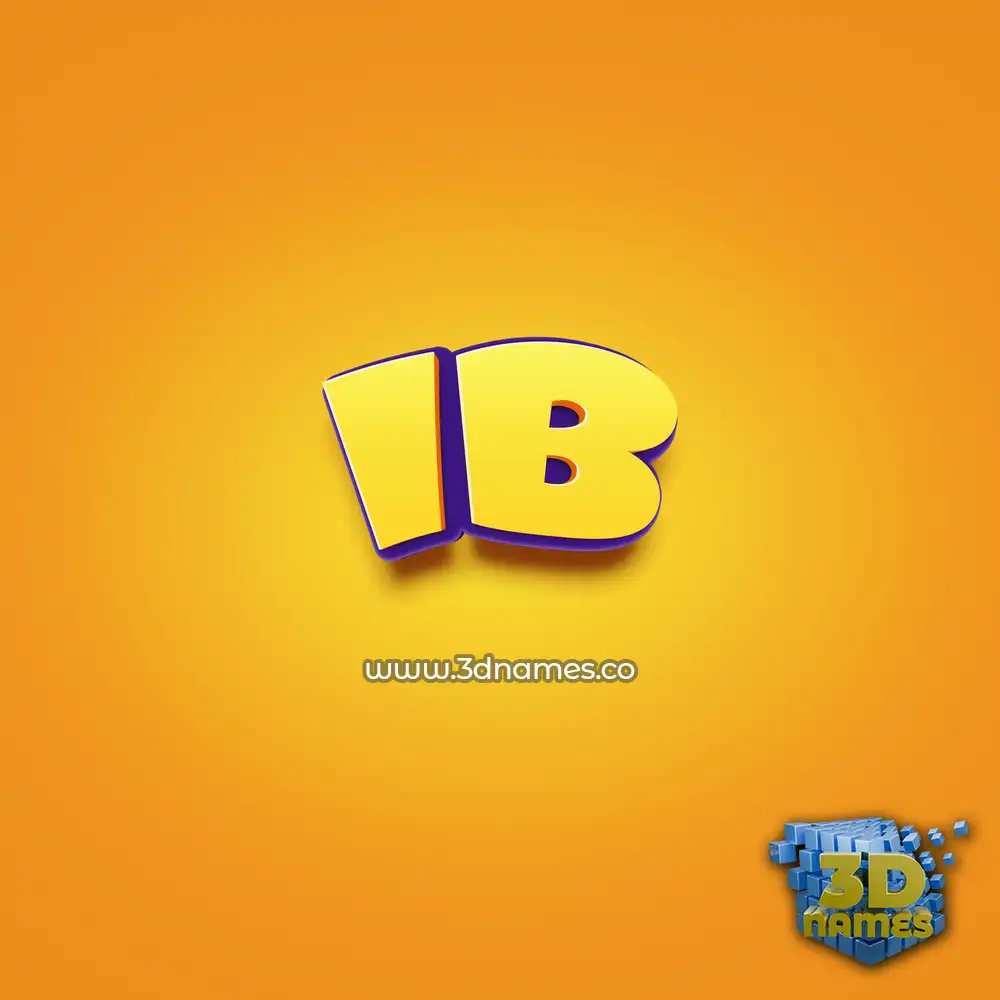 ib in Orange Toon style - 3D name wallpaper