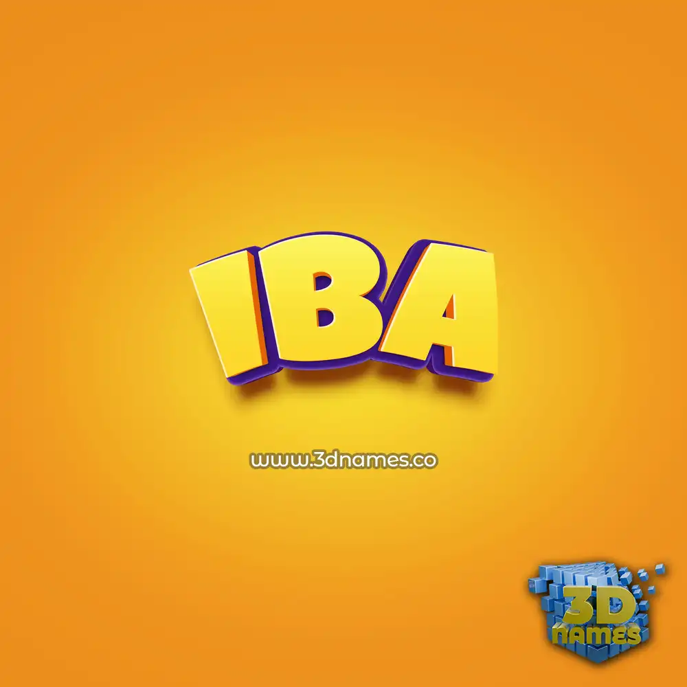 iba in Orange Toon style - 3D name wallpaper