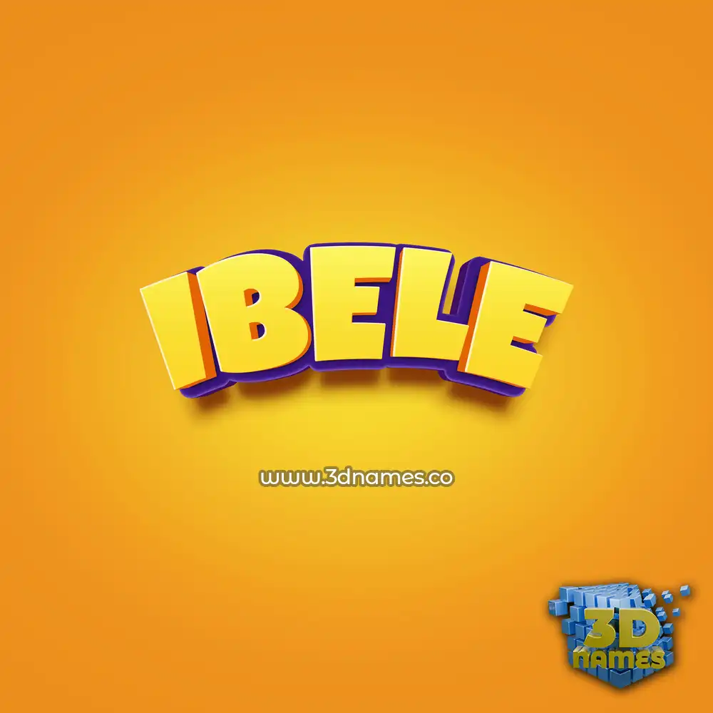 ibele in Orange Toon style - 3D name wallpaper