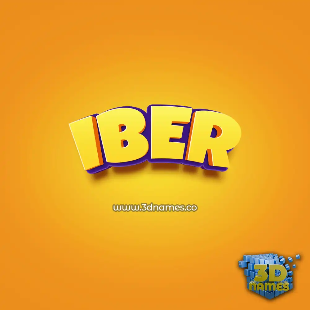 iber in Orange Toon style - 3D name wallpaper