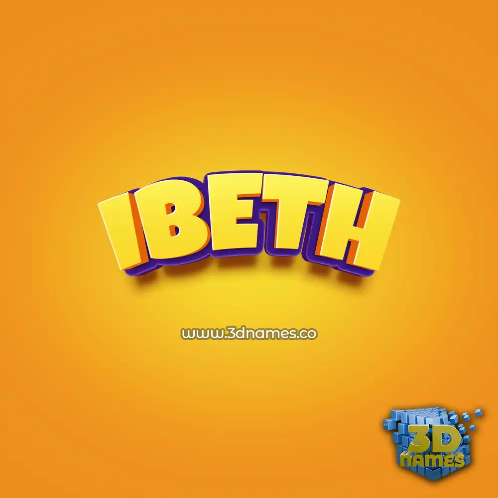 ibeth in Orange Toon style - 3D name wallpaper