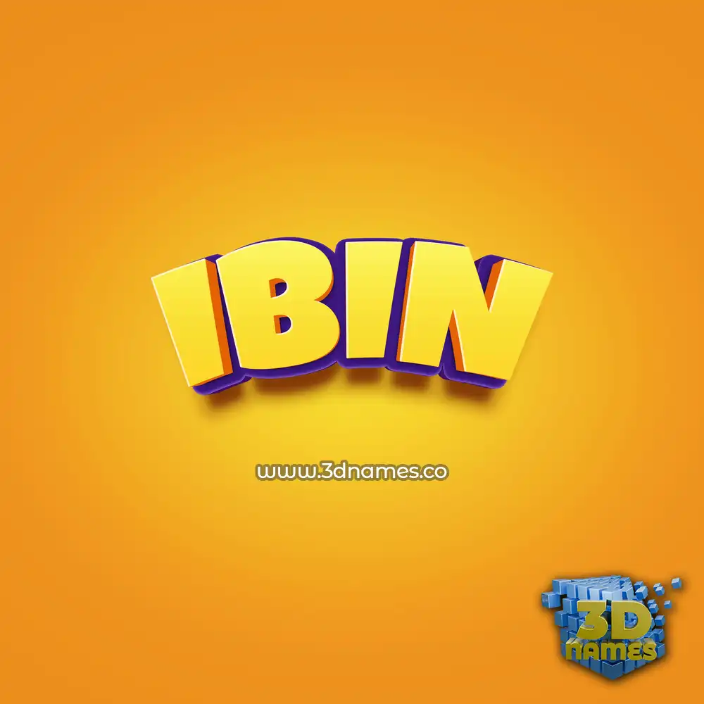 ibin in Orange Toon style - 3D name wallpaper