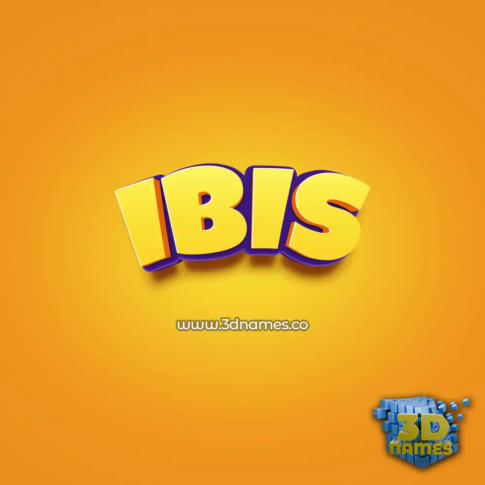ibis in Orange Toon style - 3D name wallpaper