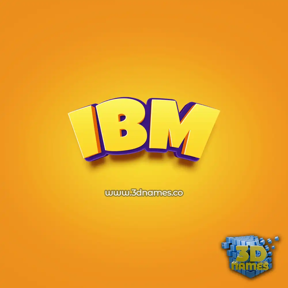 ibm in Orange Toon style - 3D name wallpaper