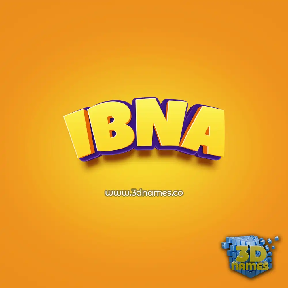 ibna in Orange Toon style - 3D name wallpaper