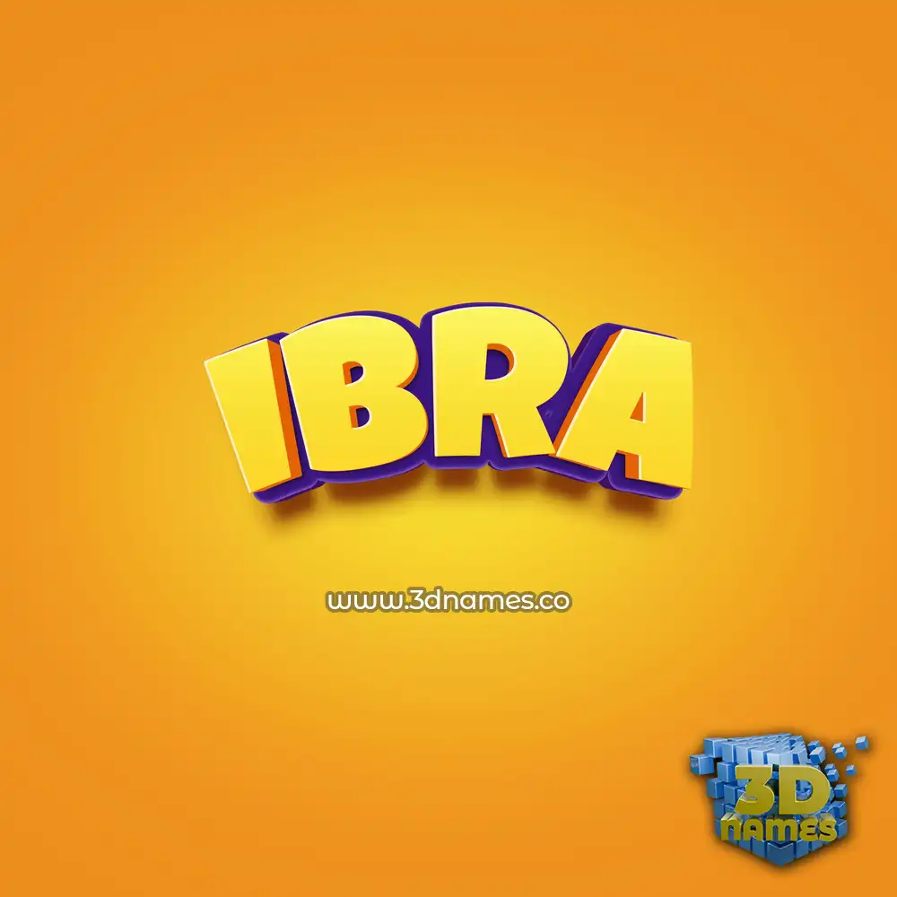 ibra in Orange Toon style - 3D name wallpaper