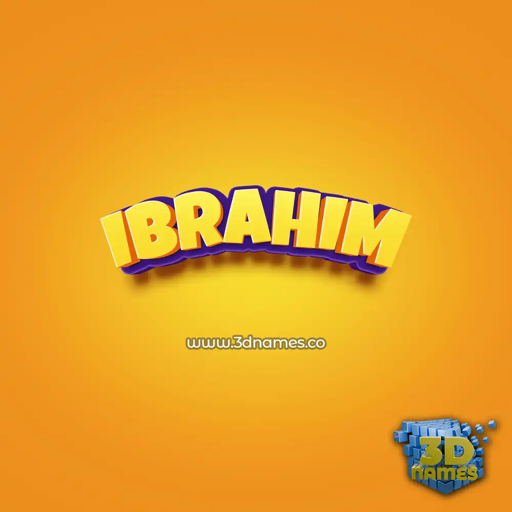 ibrahim in Orange Toon style - 3D name wallpaper