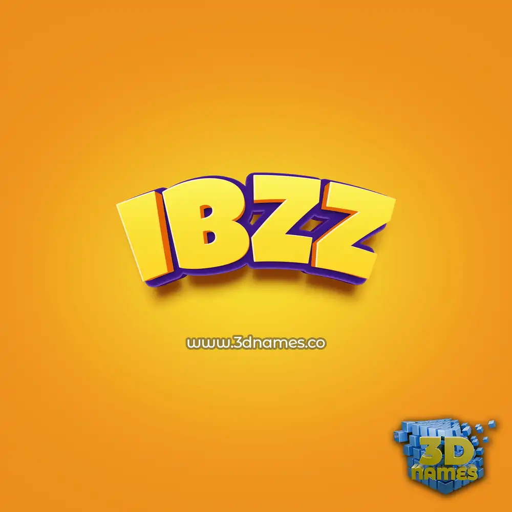 ibzz in Orange Toon style - 3D name wallpaper
