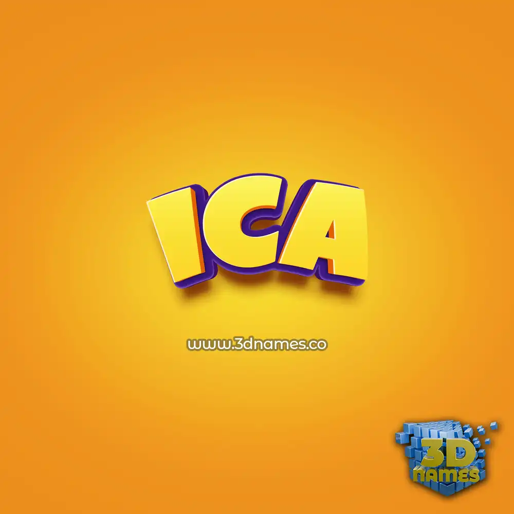 ica in Orange Toon style - 3D name wallpaper