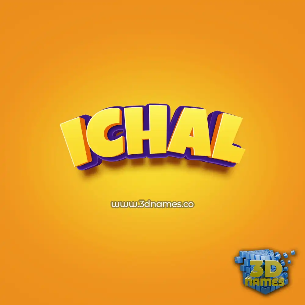 ichal in Orange Toon style - 3D name wallpaper