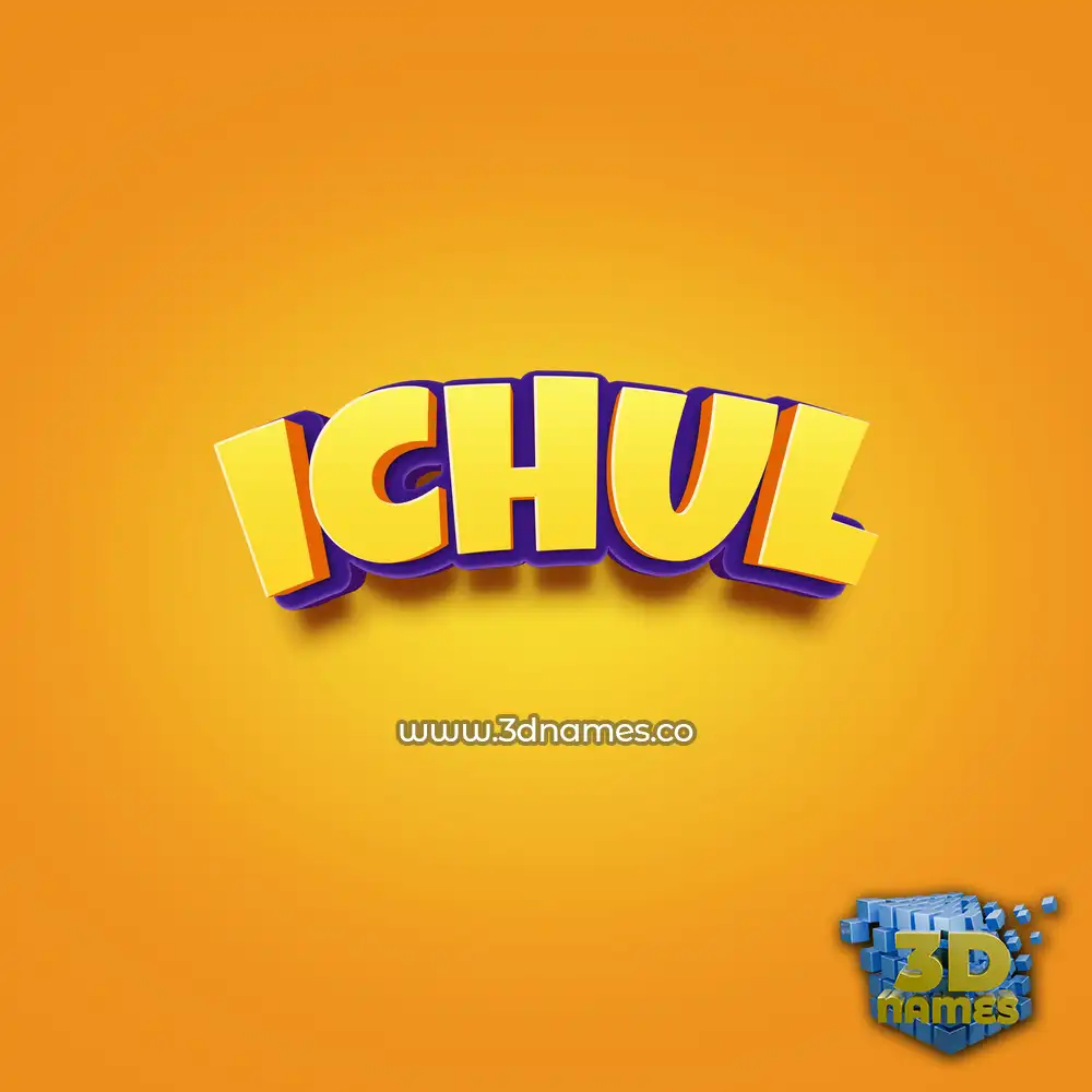 ichul in Orange Toon style - 3D name wallpaper