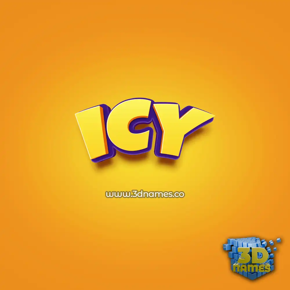icy in Orange Toon style - 3D name wallpaper