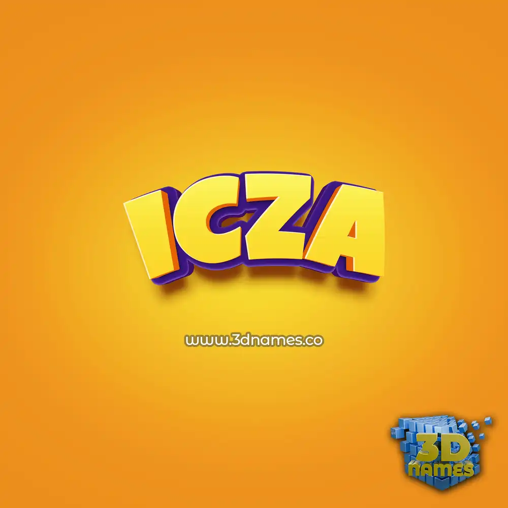 icza in Orange Toon style - 3D name wallpaper