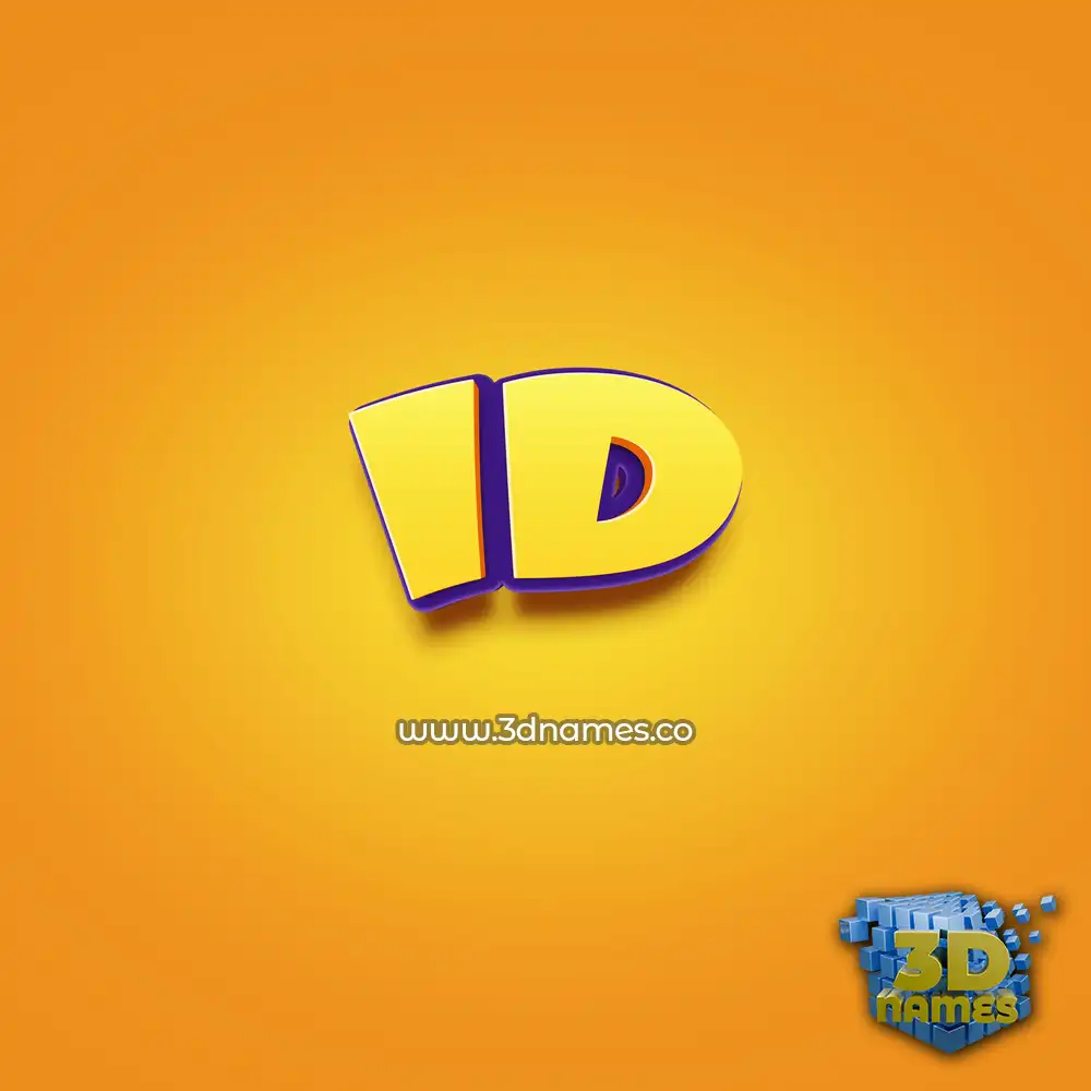 id in Orange Toon style - 3D name wallpaper