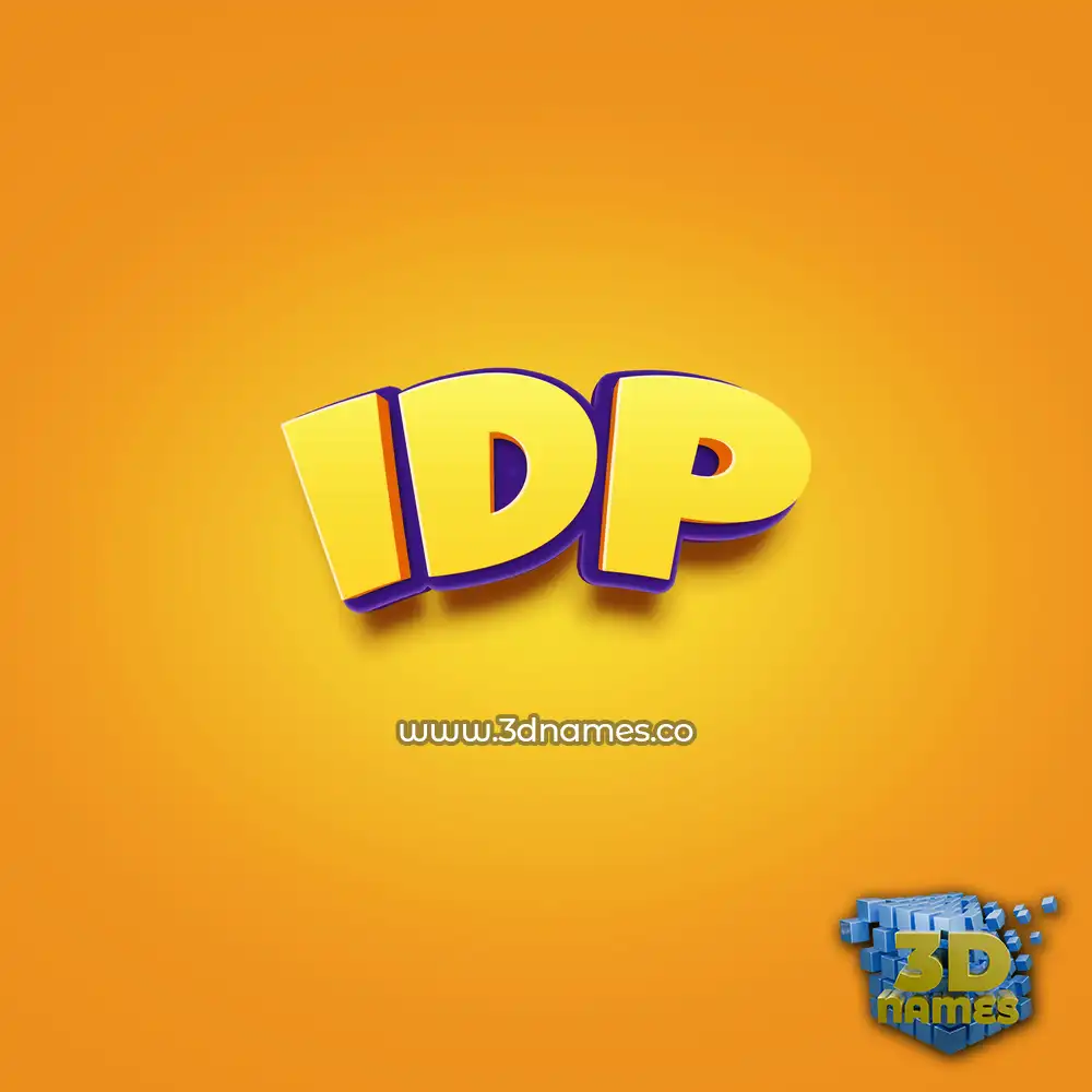 idp in Orange Toon style - 3D name wallpaper
