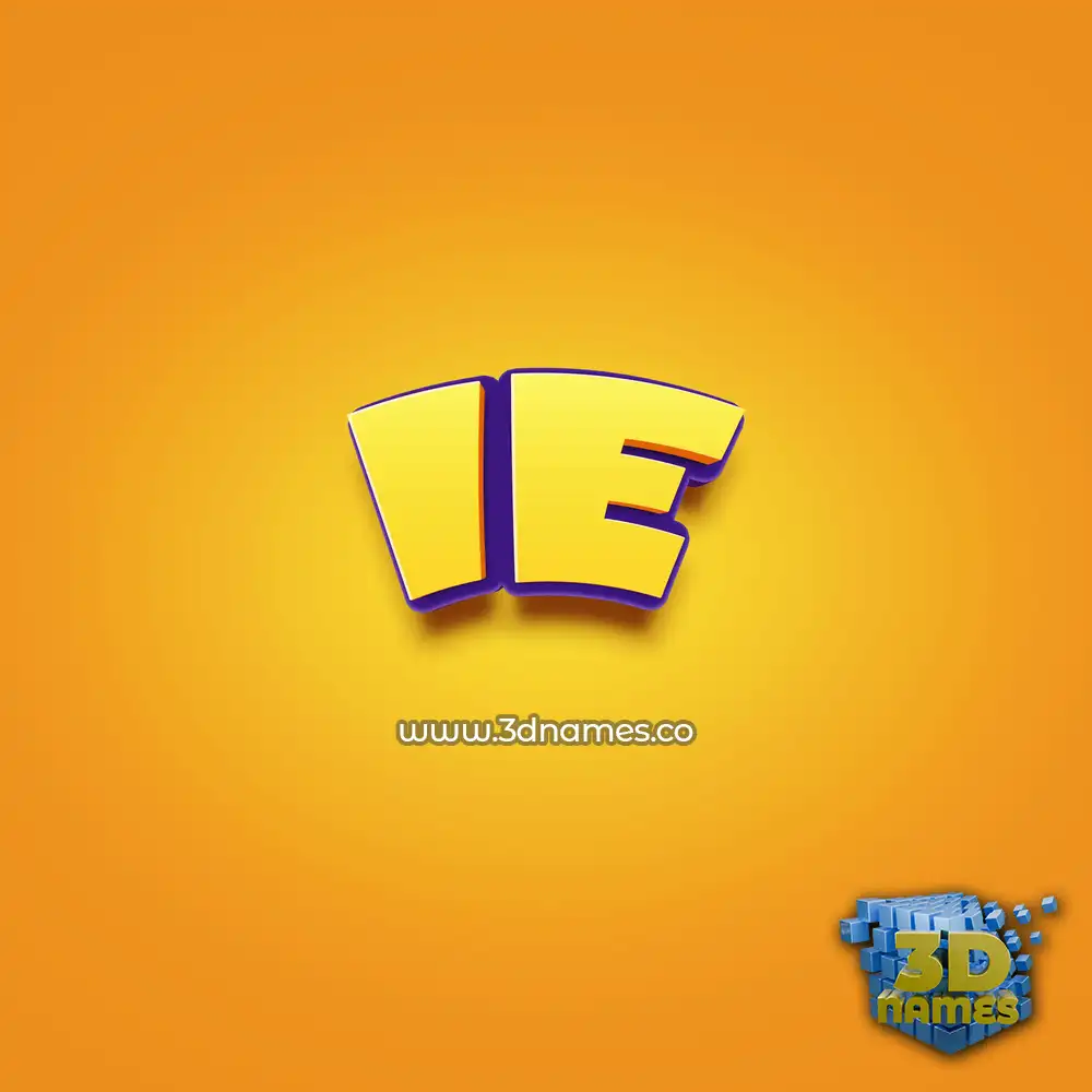 ie in Orange Toon style - 3D name wallpaper