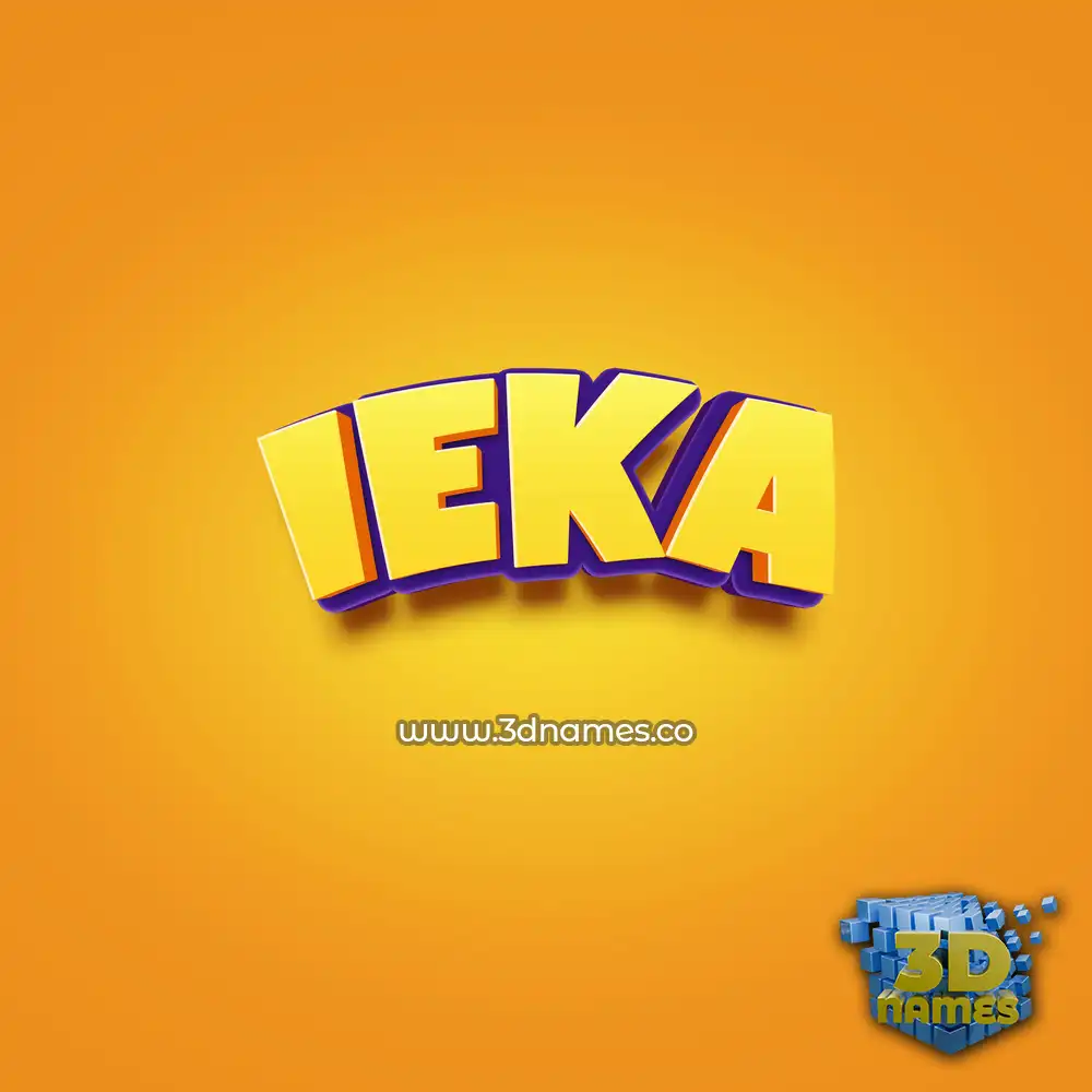 ieka in Orange Toon style - 3D name wallpaper