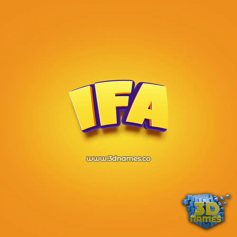 ifa in Orange Toon style - 3D name wallpaper