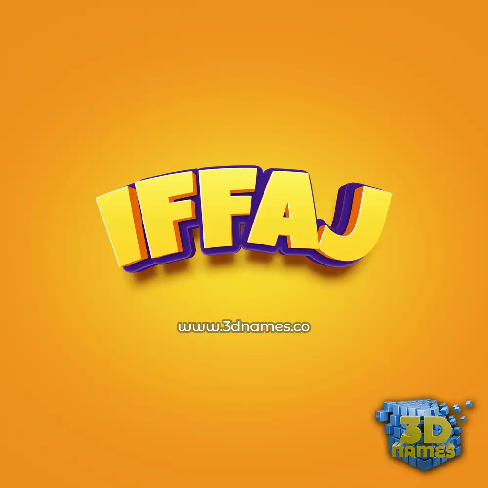 iffaj in Orange Toon style - 3D name wallpaper