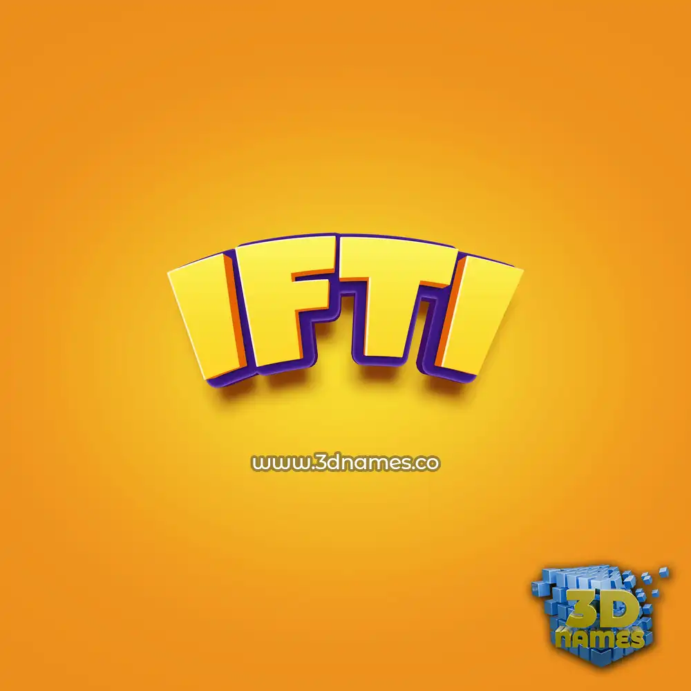 ifti in Orange Toon style - 3D name wallpaper