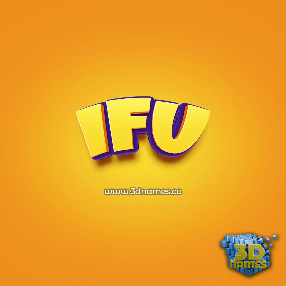 ifu in Orange Toon style - 3D name wallpaper