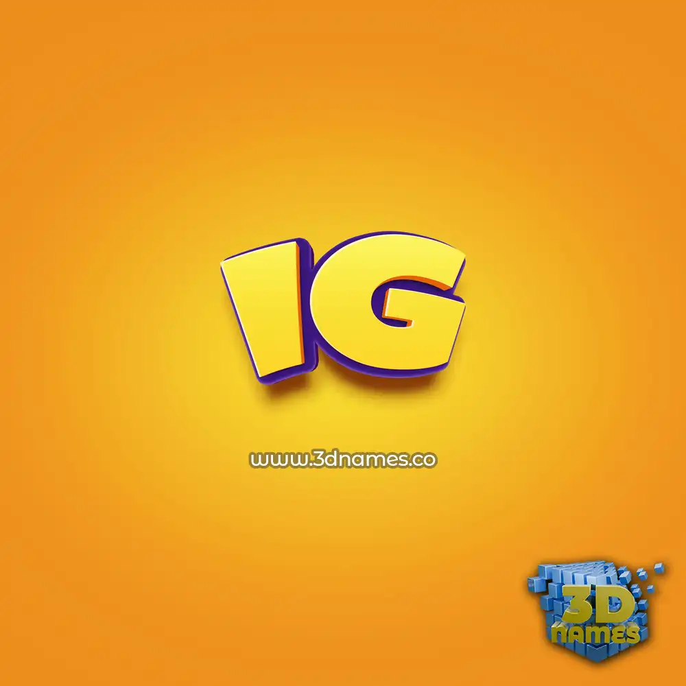 ig in Orange Toon style - 3D name wallpaper