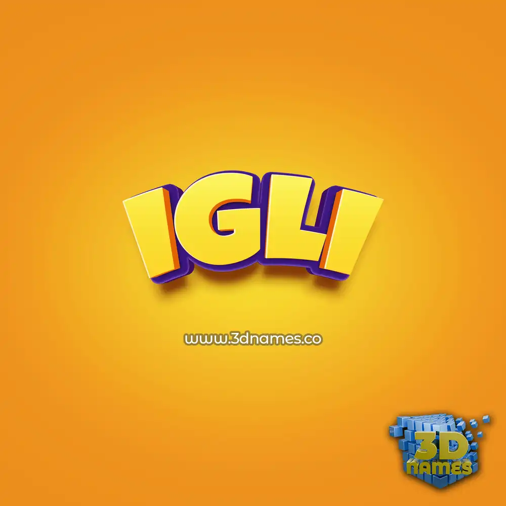 igli in Orange Toon style - 3D name wallpaper