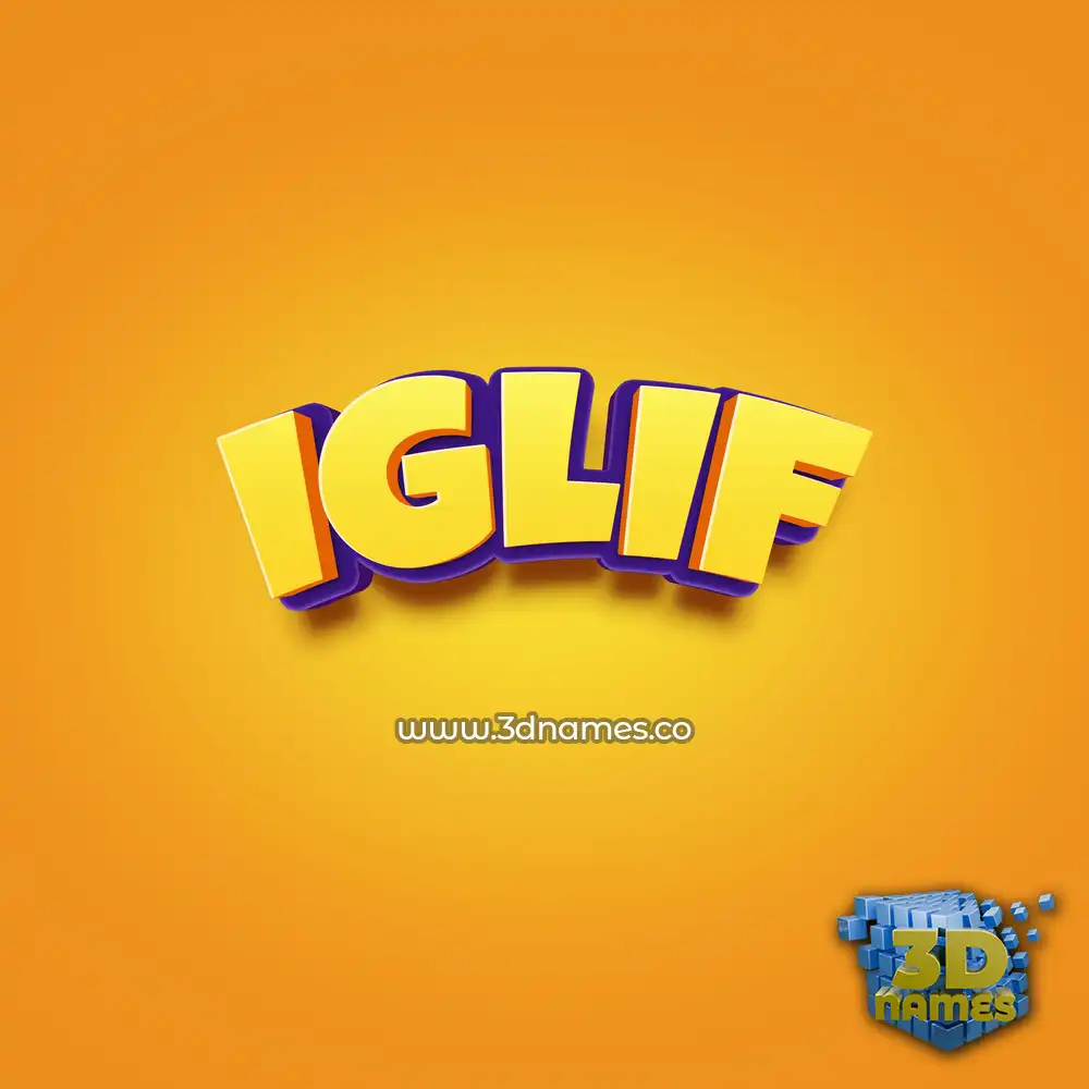 iglif in Orange Toon style - 3D name wallpaper