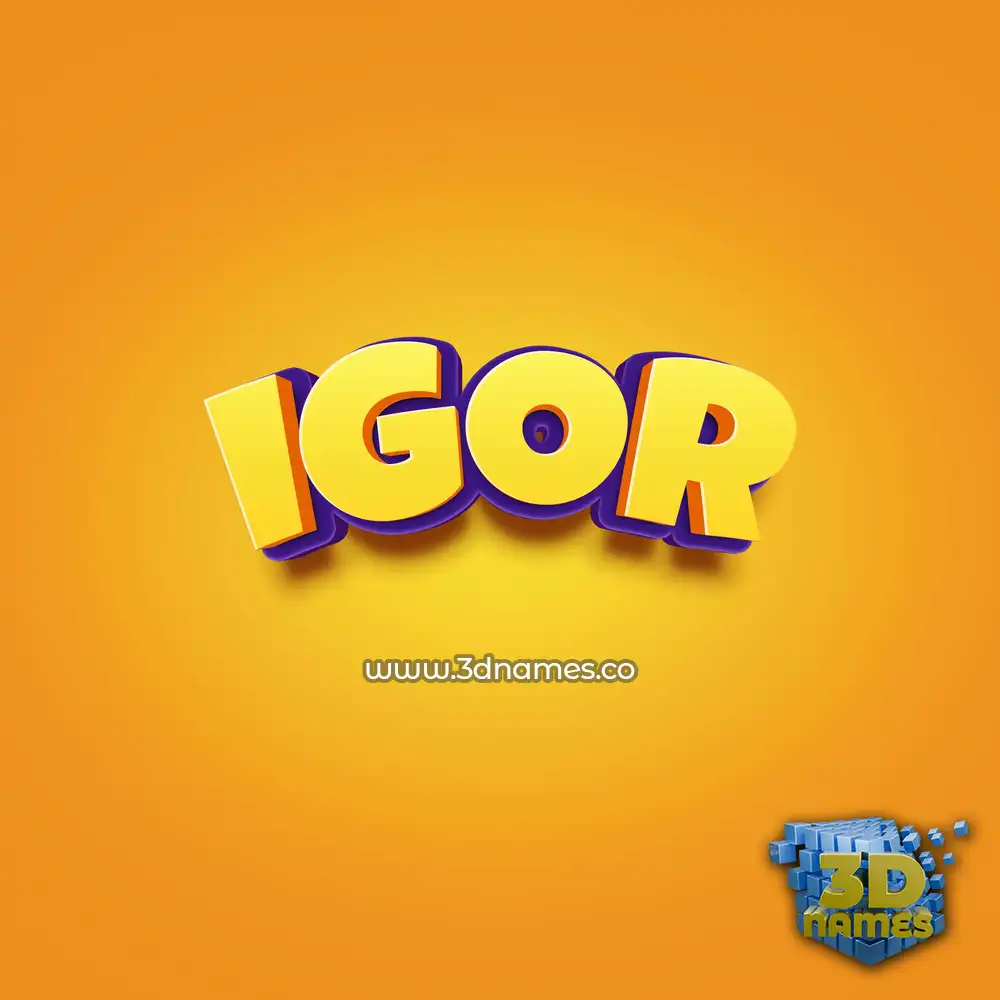 igor in Orange Toon style - 3D name wallpaper