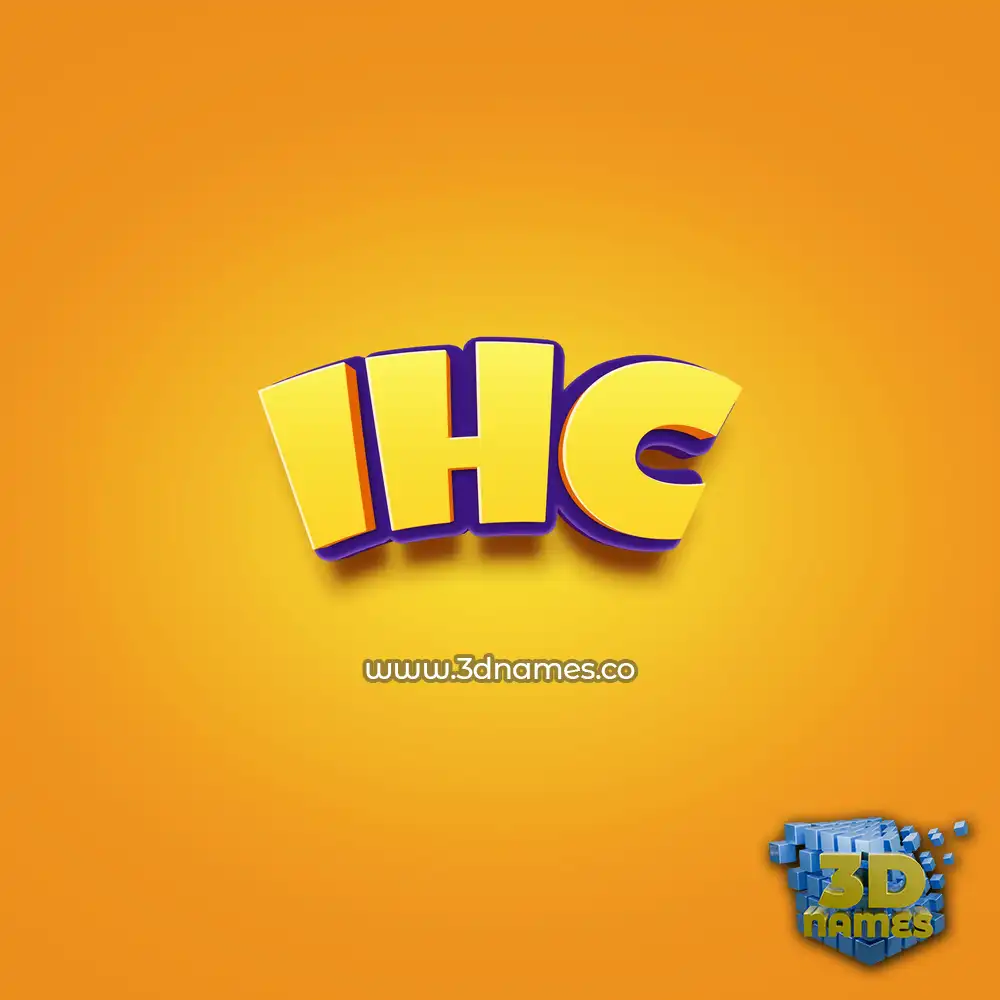 ihc in Orange Toon style - 3D name wallpaper