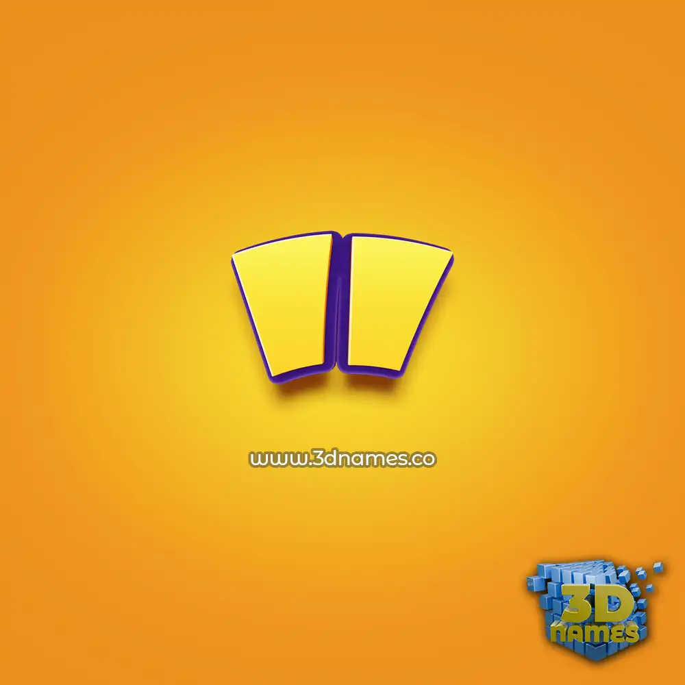 ii in Orange Toon style - 3D name wallpaper