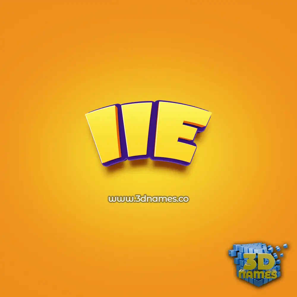 iie in Orange Toon style - 3D name wallpaper