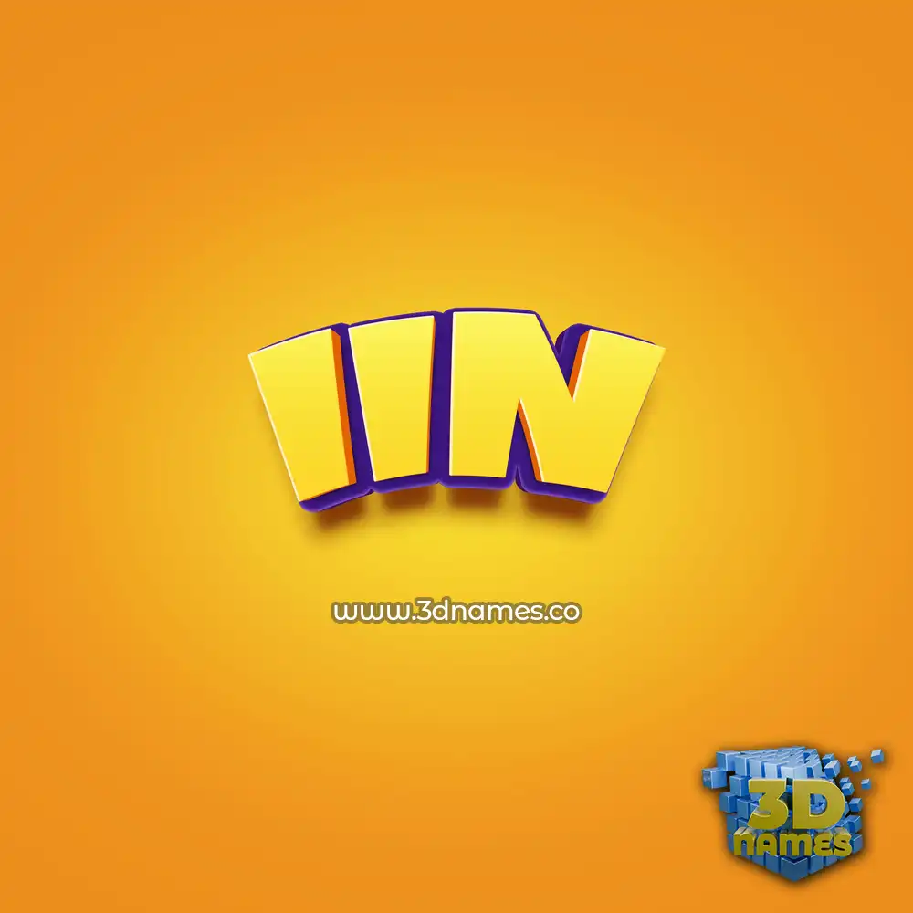 iin in Orange Toon style - 3D name wallpaper