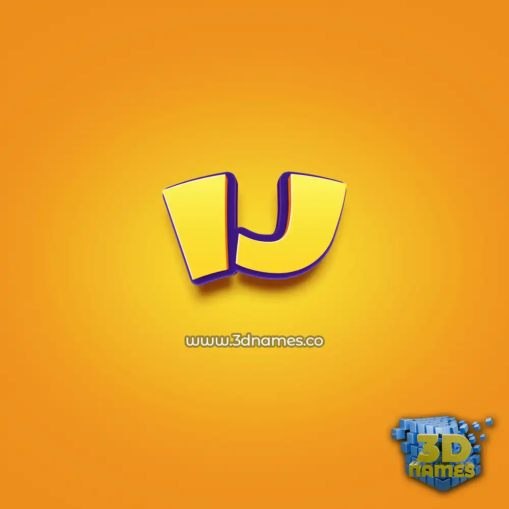 ij in Orange Toon style - 3D name wallpaper