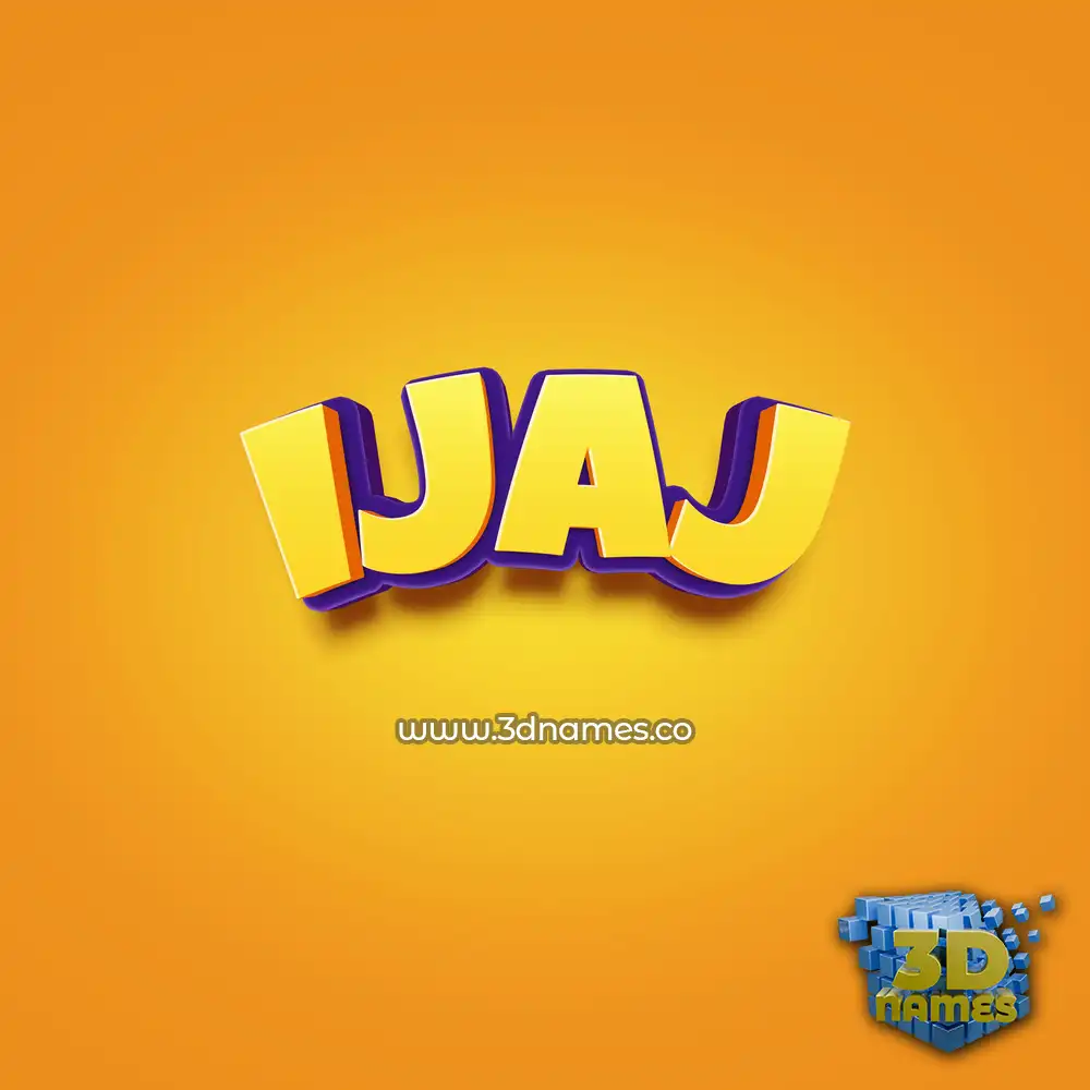 ijaj in Orange Toon style - 3D name wallpaper