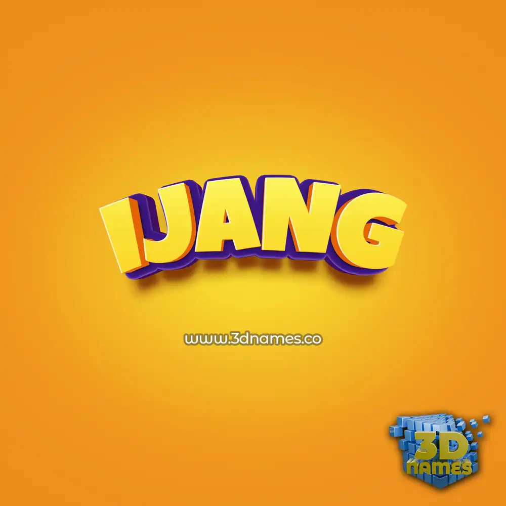 ijang in Orange Toon style - 3D name wallpaper