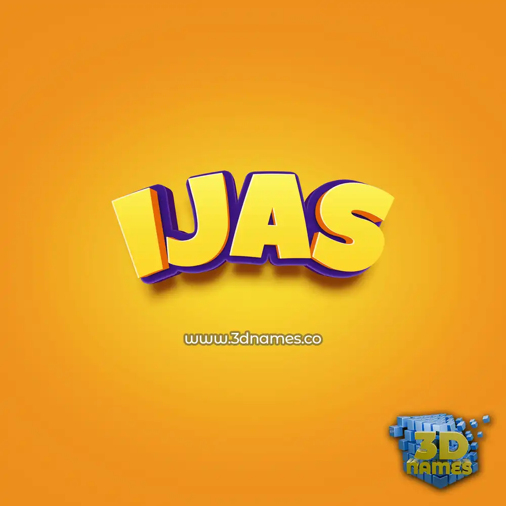 ijas in Orange Toon style - 3D name wallpaper