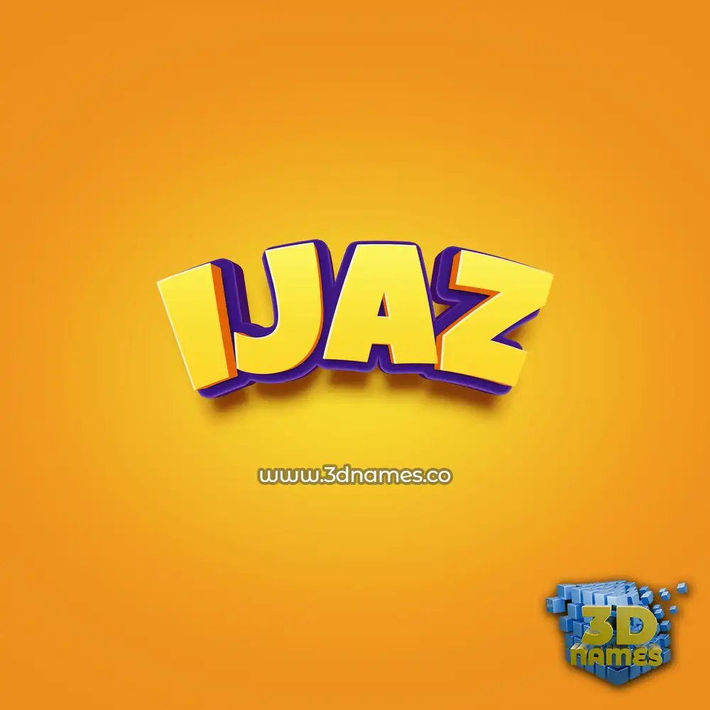 ijaz in Orange Toon style - 3D name wallpaper