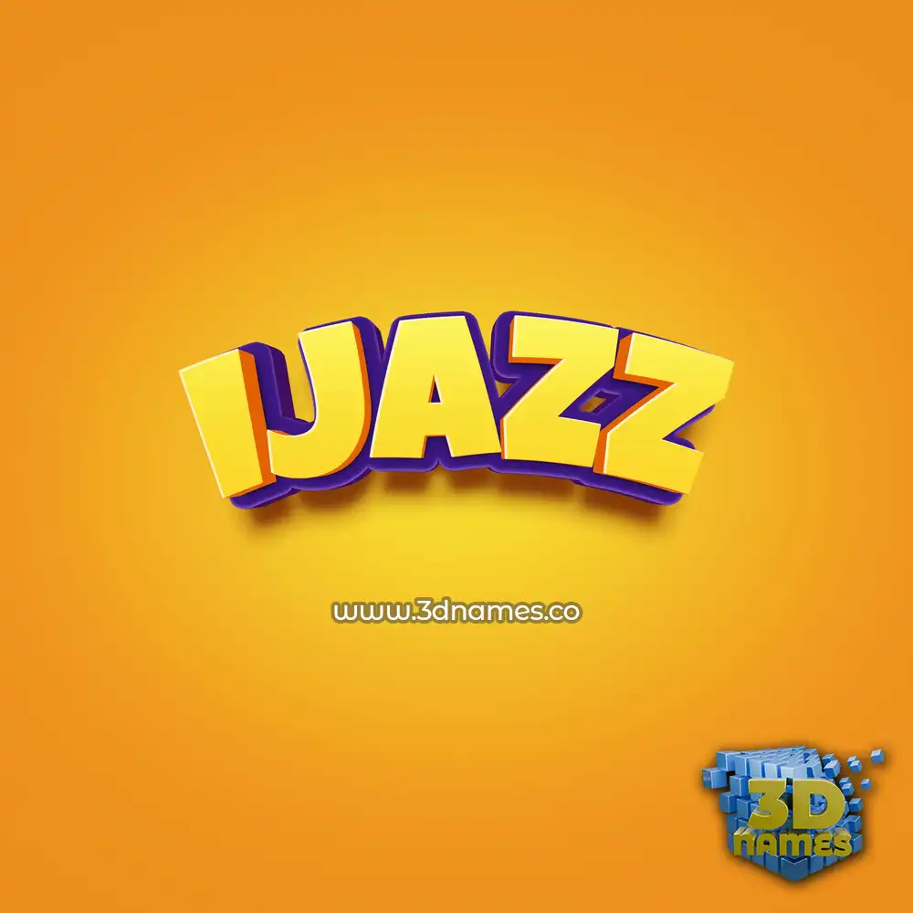 ijazz in Orange Toon style - 3D name wallpaper