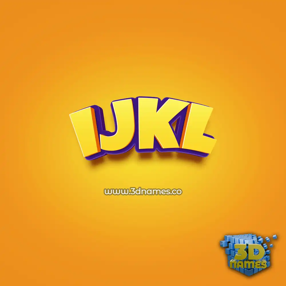 ijkl in Orange Toon style - 3D name wallpaper