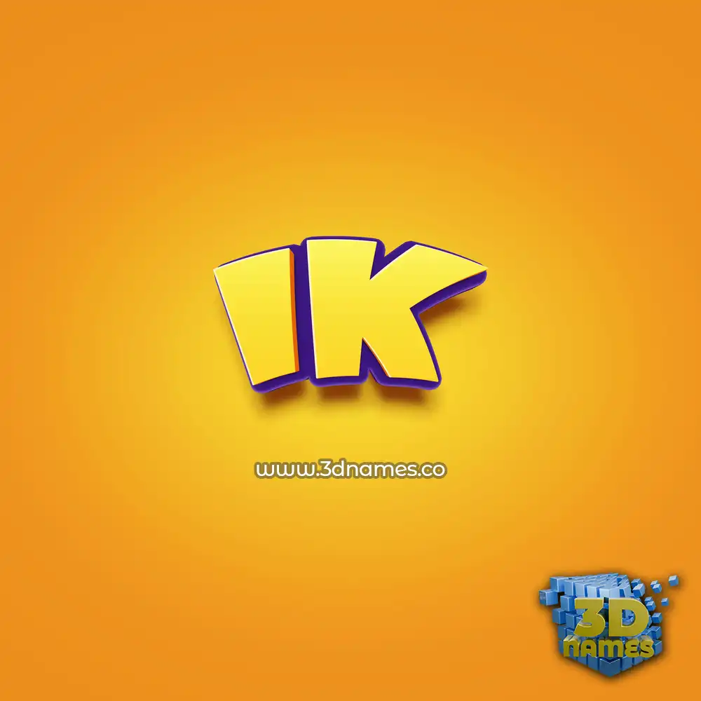 ik in Orange Toon style - 3D name wallpaper