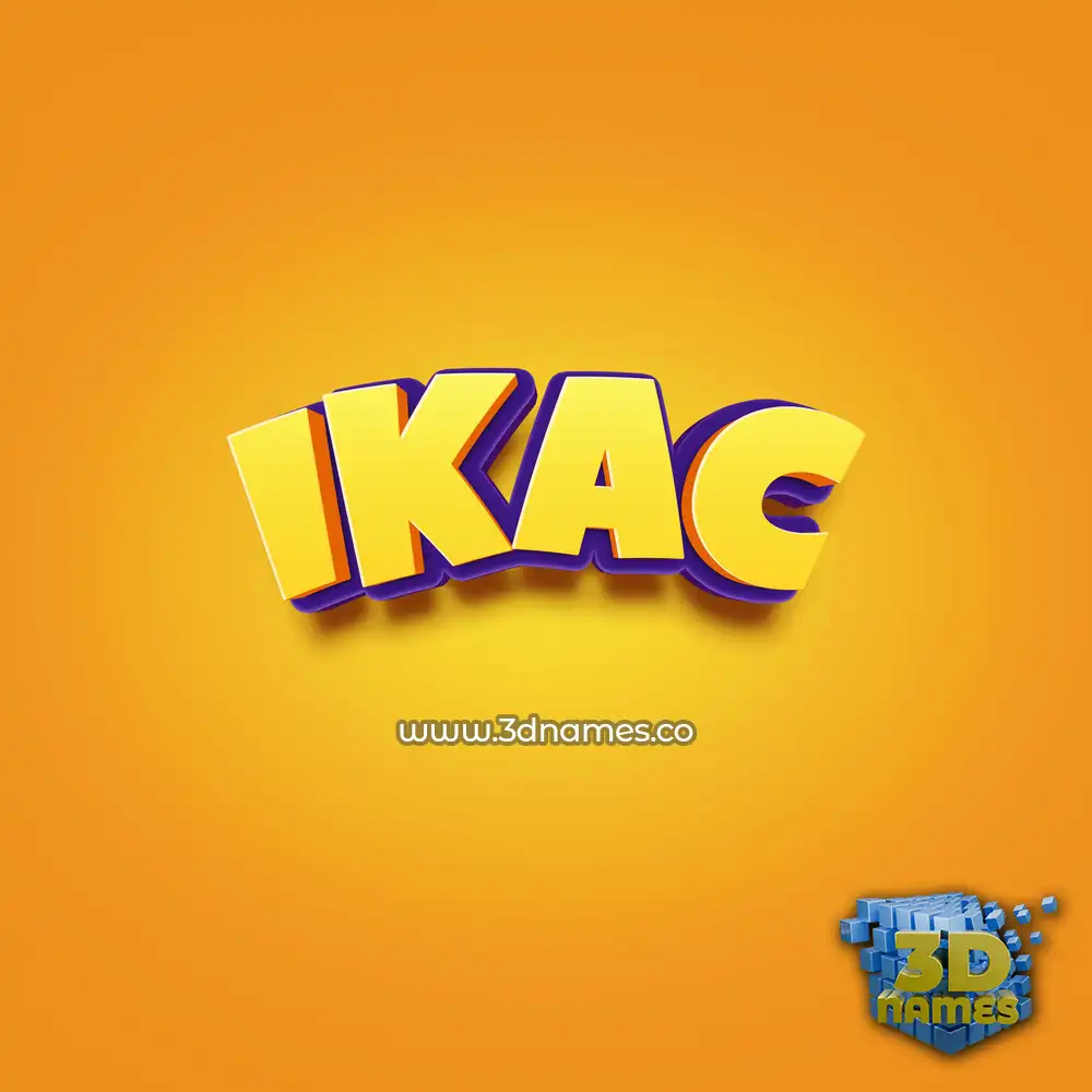 ikac in Orange Toon style - 3D name wallpaper