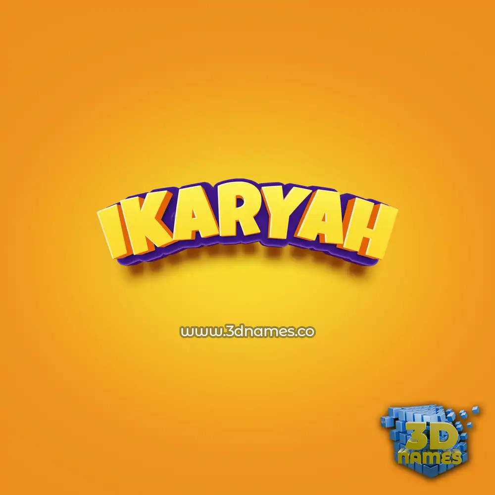 ikaryah in Orange Toon style - 3D name wallpaper