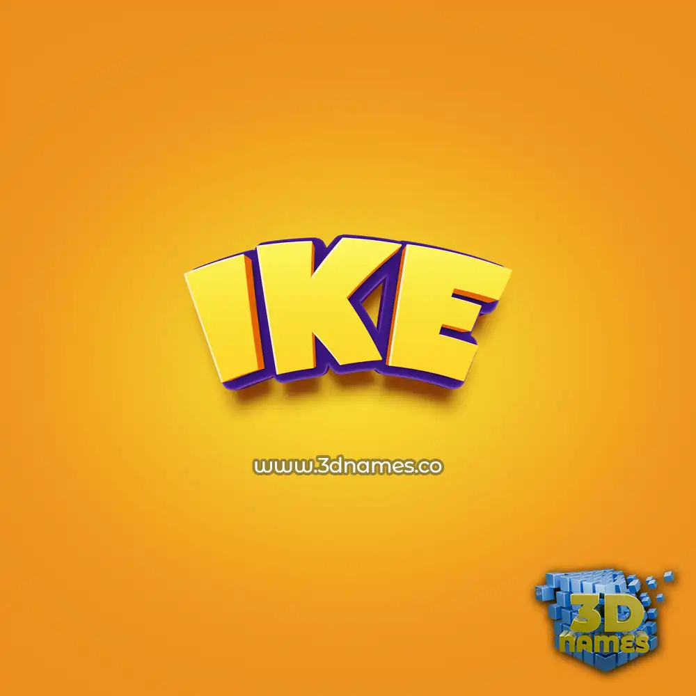 ike in Orange Toon style - 3D name wallpaper
