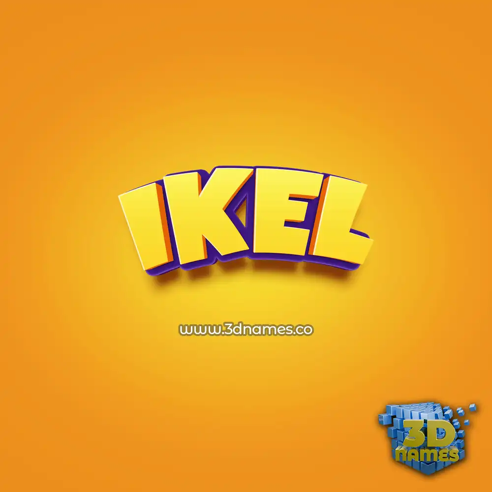 ikel in Orange Toon style - 3D name wallpaper