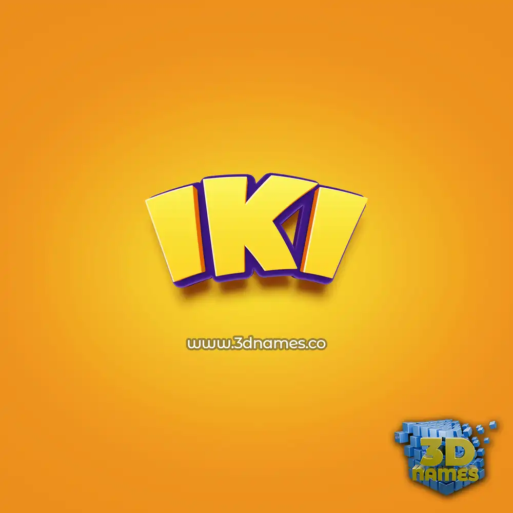 iki in Orange Toon style - 3D name wallpaper