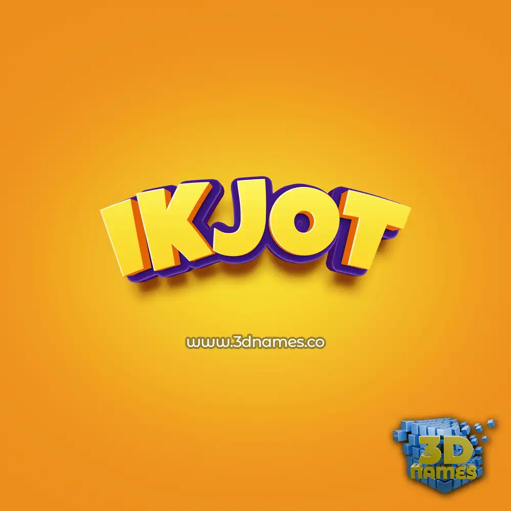 ikjot in Orange Toon style - 3D name wallpaper