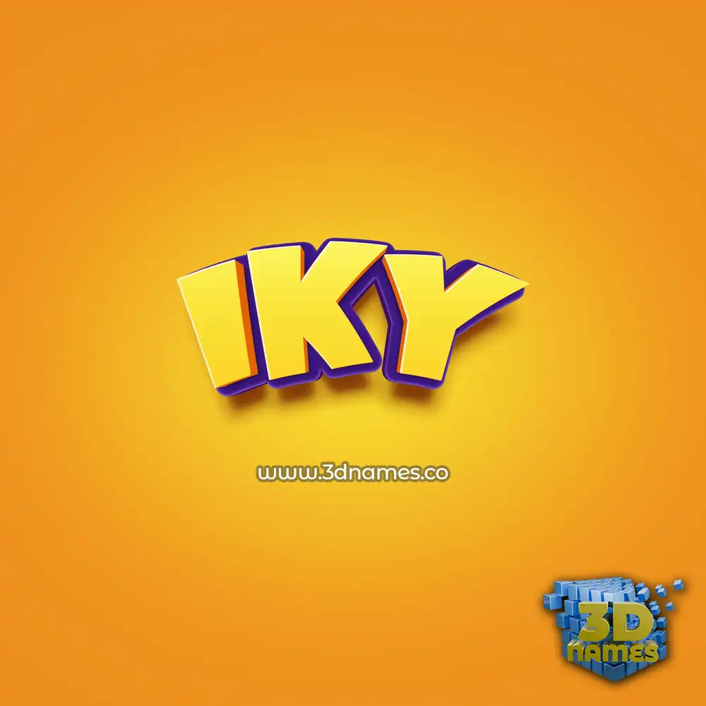 iky in Orange Toon style - 3D name wallpaper