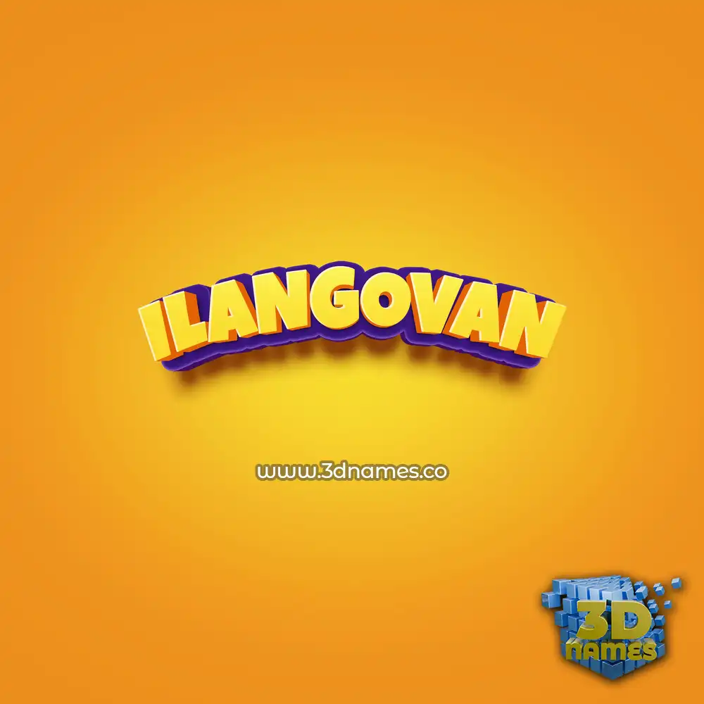 ilangovan in Orange Toon style - 3D name wallpaper